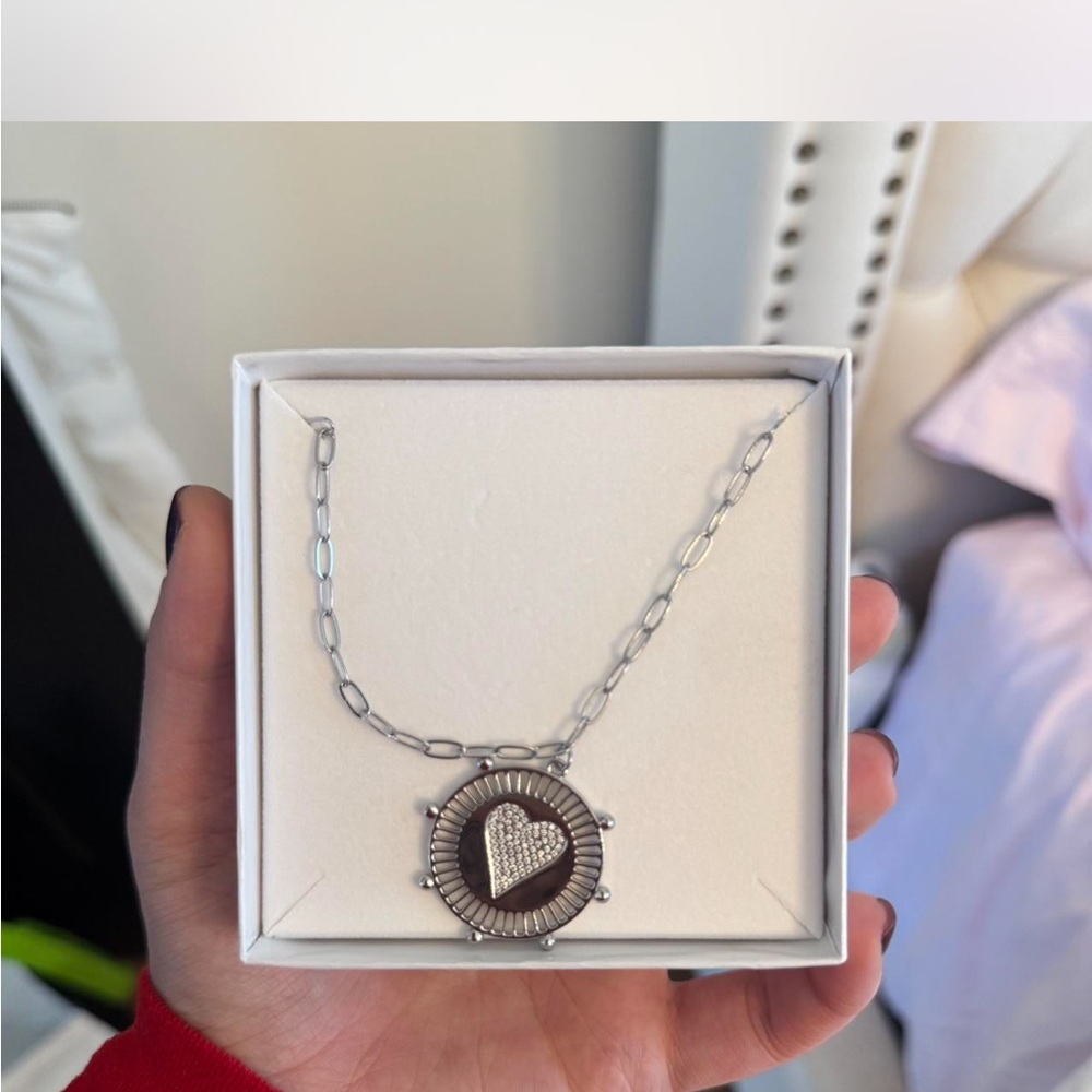 Elegant Silver Heart Necklace